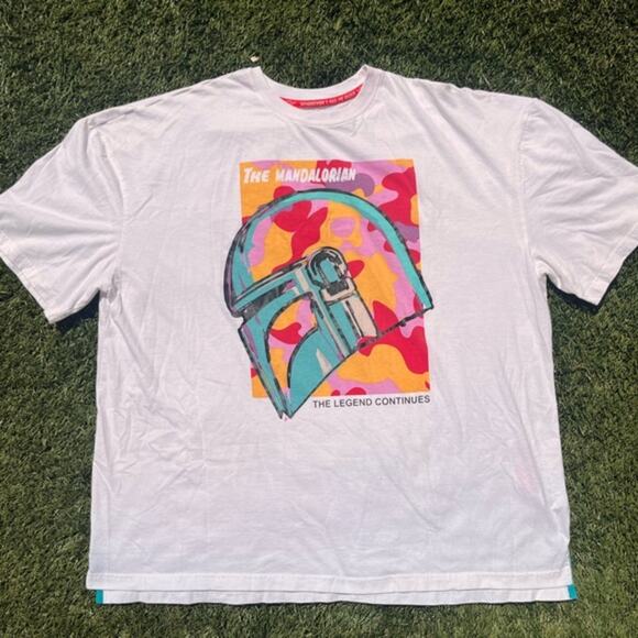 Disney Parks Star Wars Mandalorian Pop Art Colorful Short Sleeve T Shirt XXL - Picture 1 of 9
